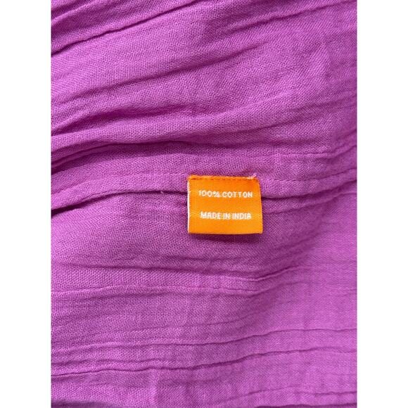 NWT Oliphant Bahama Smocked Drop Mini Dress Cotton Gauze Beach Purple Small - Picture 7 of 7